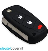 Autosleutel Hoesje geschikt voor Fiat - SleutelCover - Silicone Autosleutel Cover - Sleutelhoesje Zwart