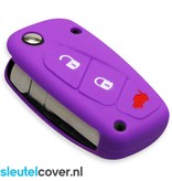 Autosleutel Hoesje geschikt voor Fiat - SleutelCover - Silicone Autosleutel Cover - Sleutelhoesje Paars