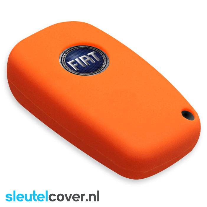 Fiat SleutelCover - Oranje / Silicone sleutelhoesje / beschermhoesje autosleutel