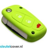 Autosleutel Hoesje geschikt voor Fiat - SleutelCover - Silicone Autosleutel Cover - Sleutelhoesje Lime groen