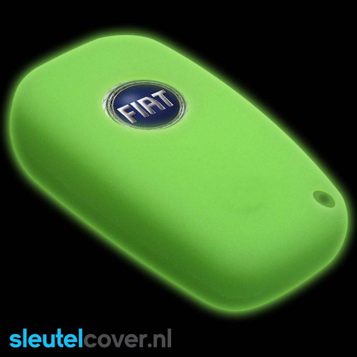 Autosleutel Hoesje geschikt voor Fiat - SleutelCover - Silicone Autosleutel Cover - Sleutelhoesje Glow in the dark / Lichtgevend