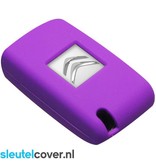 Autosleutel Hoesje geschikt voor Citroën - SleutelCover - Silicone Autosleutel Cover - Sleutelhoesje Paars