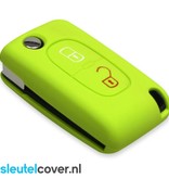 Autosleutel Hoesje geschikt voor Citroën - SleutelCover - Silicone Autosleutel Cover - Sleutelhoesje Lime groen