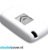 Autosleutel Hoesje geschikt voor Citroën - SleutelCover - Silicone Autosleutel Cover - Sleutelhoesje Wit