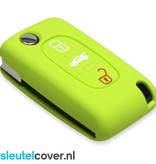 Autosleutel Hoesje geschikt voor Fiat - SleutelCover - Silicone Autosleutel Cover - Sleutelhoesje Lime groen