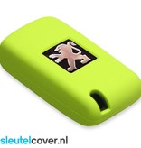 Autosleutel Hoesje geschikt voor Peugeot - SleutelCover - Silicone Autosleutel Cover - Sleutelhoesje Lime groen