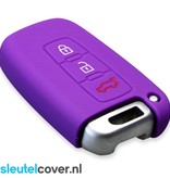 Autosleutel Hoesje geschikt voor Kia - SleutelCover - Silicone Autosleutel Cover - Sleutelhoesje Paars