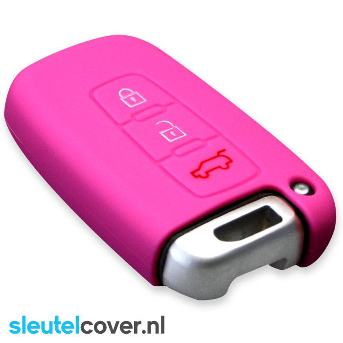 Autosleutel Hoesje geschikt voor Kia - SleutelCover - Silicone Autosleutel Cover - Sleutelhoesje Roze