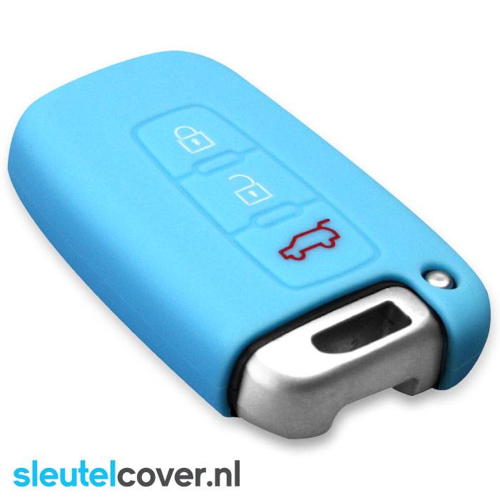 Autosleutel Hoesje geschikt voor Kia - SleutelCover - Silicone Autosleutel Cover - Sleutelhoesje Lichtblauw