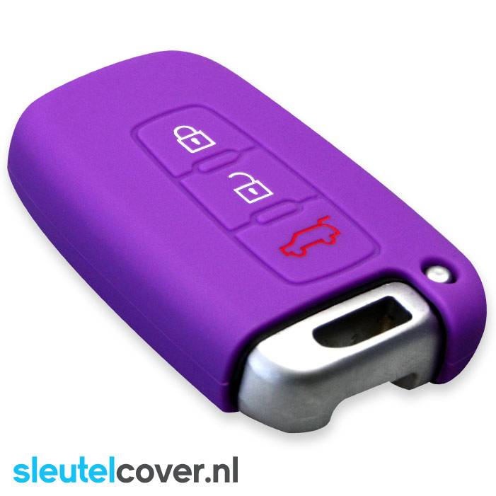 Autosleutel Hoesje geschikt voor Hyundai - SleutelCover - Silicone Autosleutel Cover - Sleutelhoesje Paars