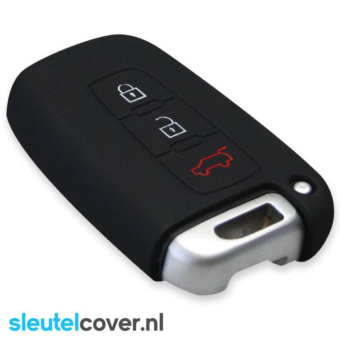 Autosleutel Hoesje geschikt voor Hyundai - SleutelCover - Silicone Autosleutel Cover - Sleutelhoesje Zwart