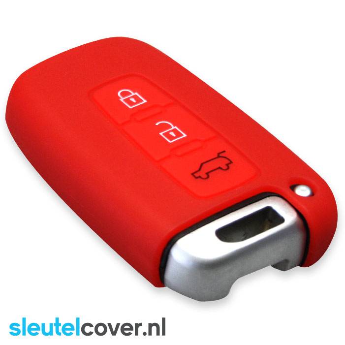 Autosleutel Hoesje geschikt voor Hyundai - SleutelCover - Silicone Autosleutel Cover - Sleutelhoesje Rood