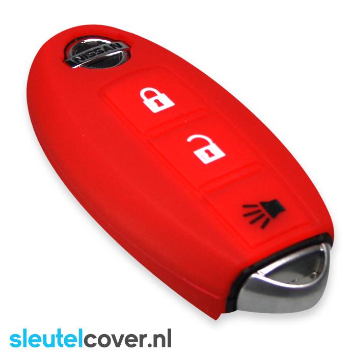 Autosleutel Hoesje geschikt voor Nissan - SleutelCover - Silicone Autosleutel Cover - Sleutelhoesje Rood