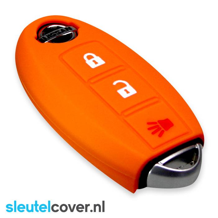 Autosleutel Hoesje geschikt voor Nissan - SleutelCover - Silicone Autosleutel Cover - Sleutelhoesje Oranje