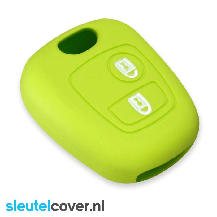 Autosleutel Hoesje geschikt voor Citroën - SleutelCover - Silicone Autosleutel Cover - Sleutelhoesje Lime groen