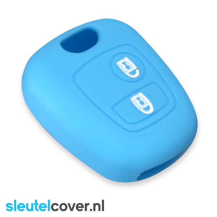 Autosleutel Hoesje geschikt voor Citroën - SleutelCover - Silicone Autosleutel Cover - Sleutelhoesje Lichtblauw