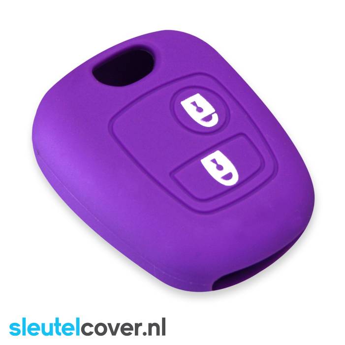 Autosleutel Hoesje geschikt voor Citroën - SleutelCover - Silicone Autosleutel Cover - Sleutelhoesje Paars