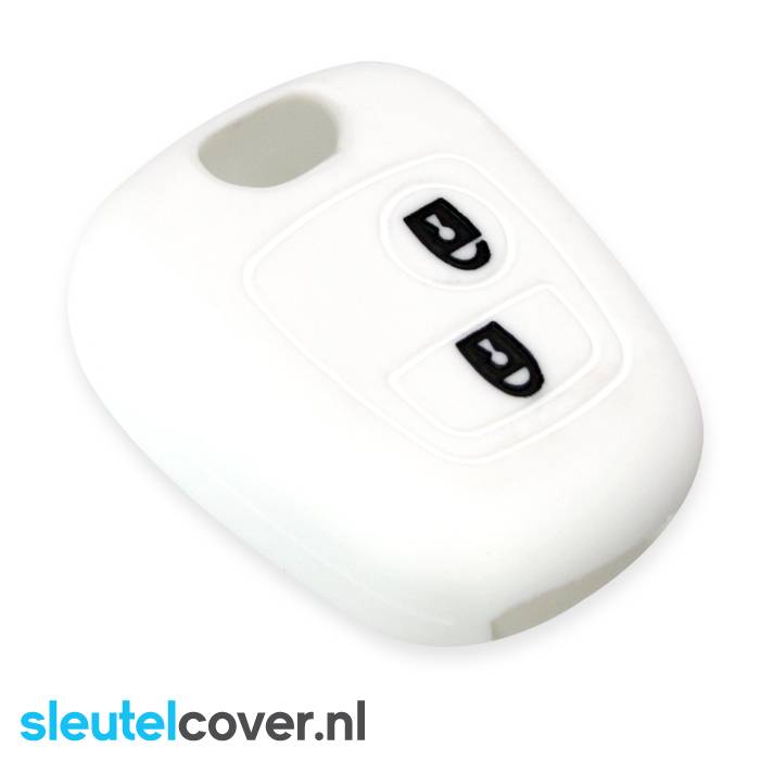 Autosleutel Hoesje geschikt voor Peugeot - SleutelCover - Silicone Autosleutel Cover - Sleutelhoesje Wit