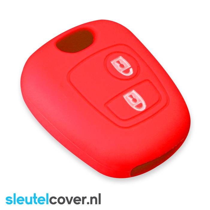 Autosleutel Hoesje geschikt voor Peugeot - SleutelCover - Silicone Autosleutel Cover - Sleutelhoesje Rood