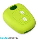 Autosleutel Hoesje geschikt voor Peugeot - SleutelCover - Silicone Autosleutel Cover - Sleutelhoesje Lime groen