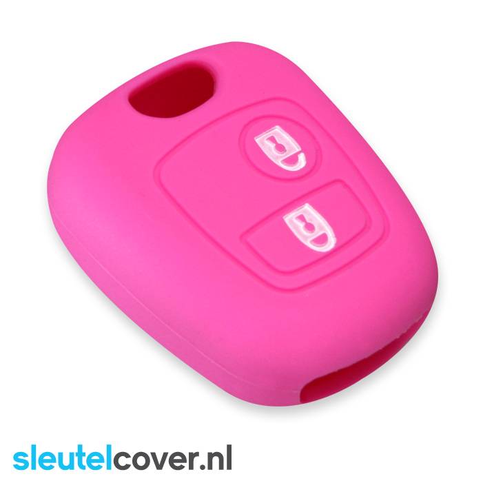 Autosleutel Hoesje geschikt voor Peugeot - SleutelCover - Silicone Autosleutel Cover - Sleutelhoesje Roze