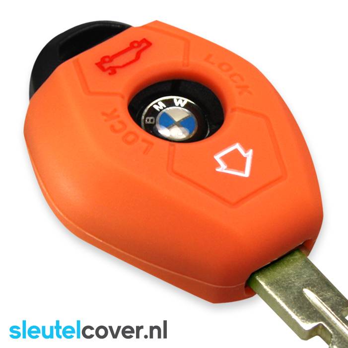 Autosleutel Hoesje geschikt voor BMW - SleutelCover - Silicone Autosleutel Cover - Sleutelhoesje Oranje