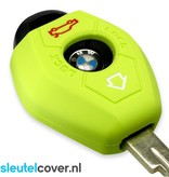 Autosleutel Hoesje geschikt voor BMW - SleutelCover - Silicone Autosleutel Cover - Sleutelhoesje Lime groen