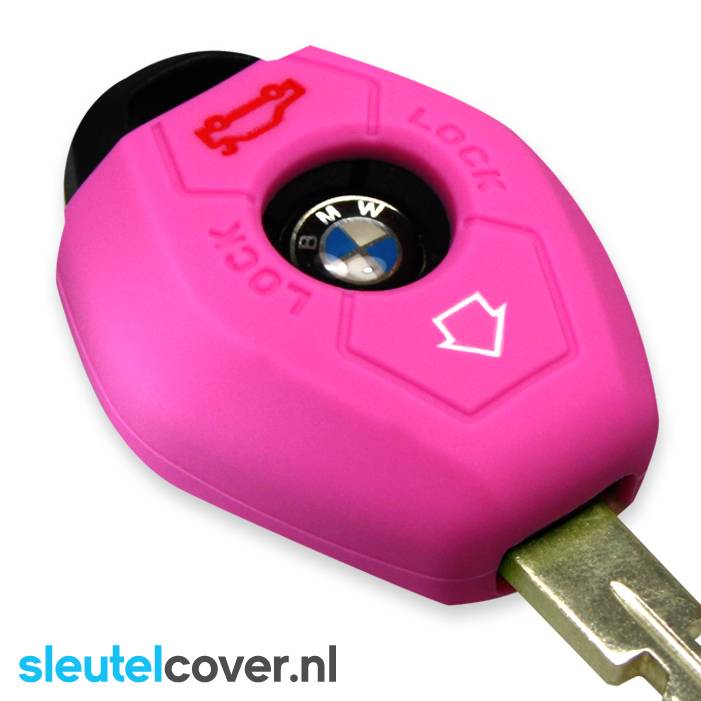 Autosleutel Hoesje geschikt voor BMW - SleutelCover - Silicone Autosleutel Cover - Sleutelhoesje Roze