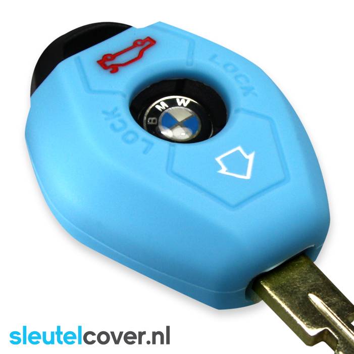 Autosleutel Hoesje geschikt voor BMW - SleutelCover - Silicone Autosleutel Cover - Sleutelhoesje Lichtblauw