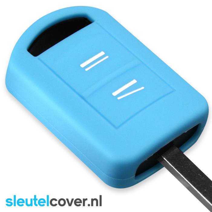 Autosleutel Hoesje geschikt voor Opel - SleutelCover - Silicone Autosleutel Cover - Sleutelhoesje Lichtblauw