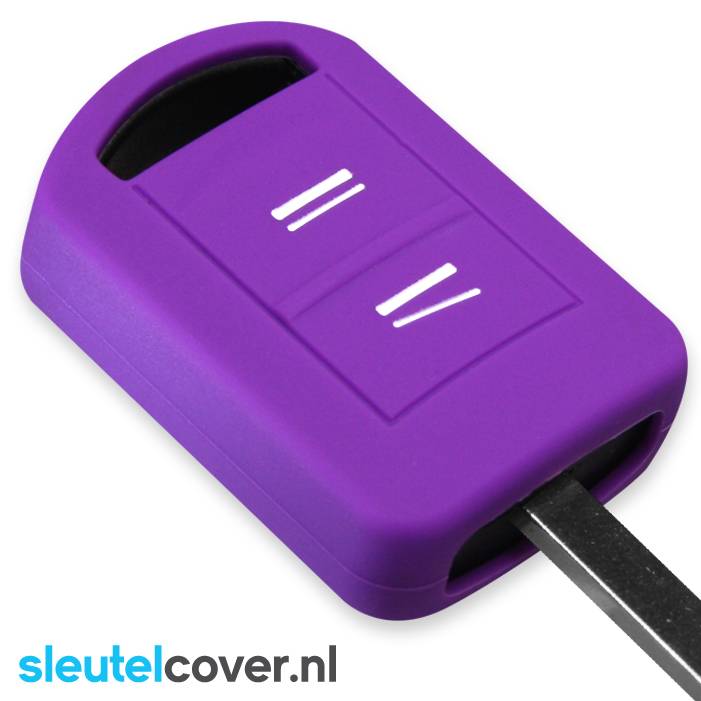 Autosleutel Hoesje geschikt voor Opel - SleutelCover - Silicone Autosleutel Cover - Sleutelhoesje Paars