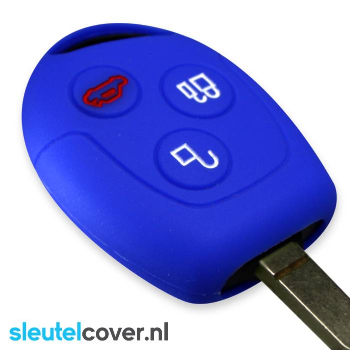 Autosleutel Hoesje geschikt voor Ford - SleutelCover - Silicone Autosleutel Cover - Sleutelhoesje Blauw