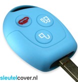 Autosleutel Hoesje geschikt voor Ford - SleutelCover - Silicone Autosleutel Cover - Sleutelhoesje Lichtblauw