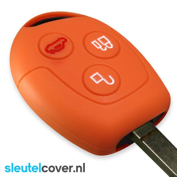 Autosleutel Hoesje geschikt voor Ford - SleutelCover - Silicone Autosleutel Cover - Sleutelhoesje Oranje