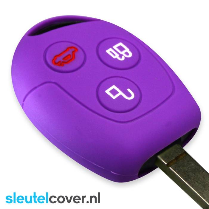 Autosleutel Hoesje geschikt voor Ford - SleutelCover - Silicone Autosleutel Cover - Sleutelhoesje Paars