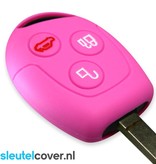 Autosleutel Hoesje geschikt voor Ford - SleutelCover - Silicone Autosleutel Cover - Sleutelhoesje Roze