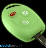 Autosleutel Hoesje geschikt voor Ford - SleutelCover - Silicone Autosleutel Cover - Sleutelhoesje Glow in the dark / Lichtgevend