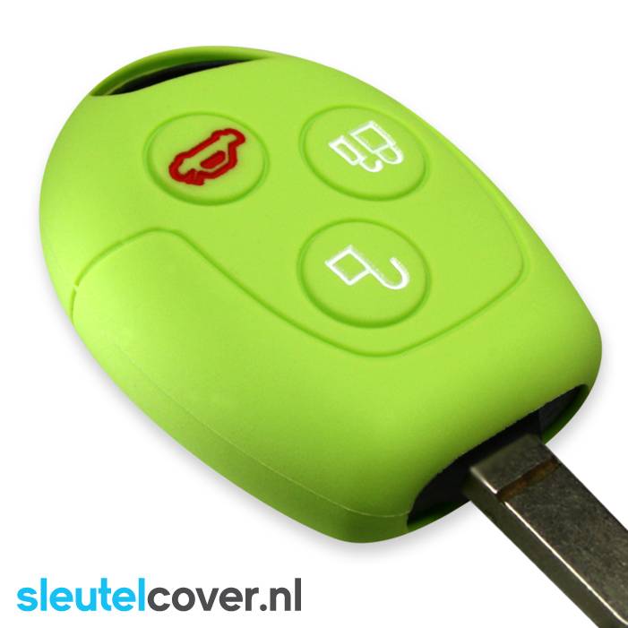 Autosleutel Hoesje geschikt voor Ford - SleutelCover - Silicone Autosleutel Cover - Sleutelhoesje Lime groen