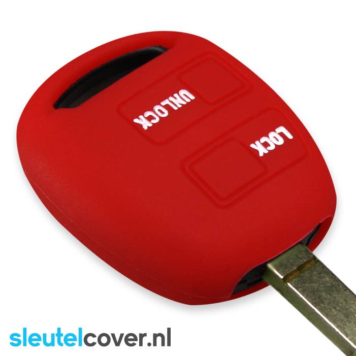 Autosleutel Hoesje geschikt voor Toyota - SleutelCover - Silicone Autosleutel Cover - Sleutelhoesje Rood