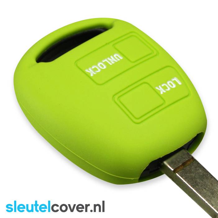 Autosleutel Hoesje geschikt voor Toyota - SleutelCover - Silicone Autosleutel Cover - Sleutelhoesje Lime groen