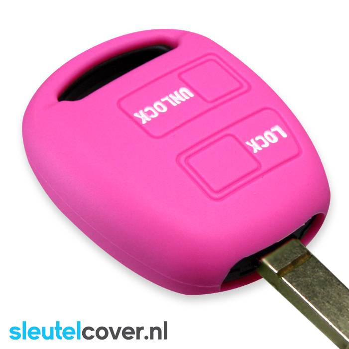 Autosleutel Hoesje geschikt voor Toyota - SleutelCover - Silicone Autosleutel Cover - Sleutelhoesje Roze