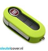 Autosleutel Hoesje geschikt voor Fiat - SleutelCover - Silicone Autosleutel Cover - Sleutelhoesje Lime groen