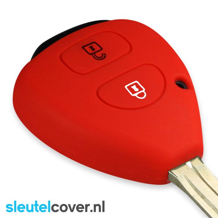 Autosleutel Hoesje geschikt voor Toyota - SleutelCover - Silicone Autosleutel Cover - Sleutelhoesje Rood