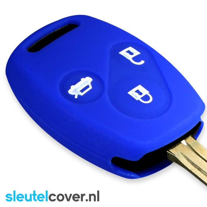 Autosleutel Hoesje geschikt voor Honda - SleutelCover - Silicone Autosleutel Cover - Sleutelhoesje Blauw