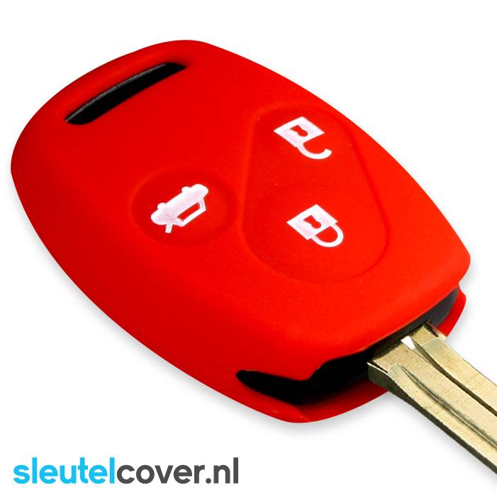 Autosleutel Hoesje geschikt voor Honda - SleutelCover - Silicone Autosleutel Cover - Sleutelhoesje Rood