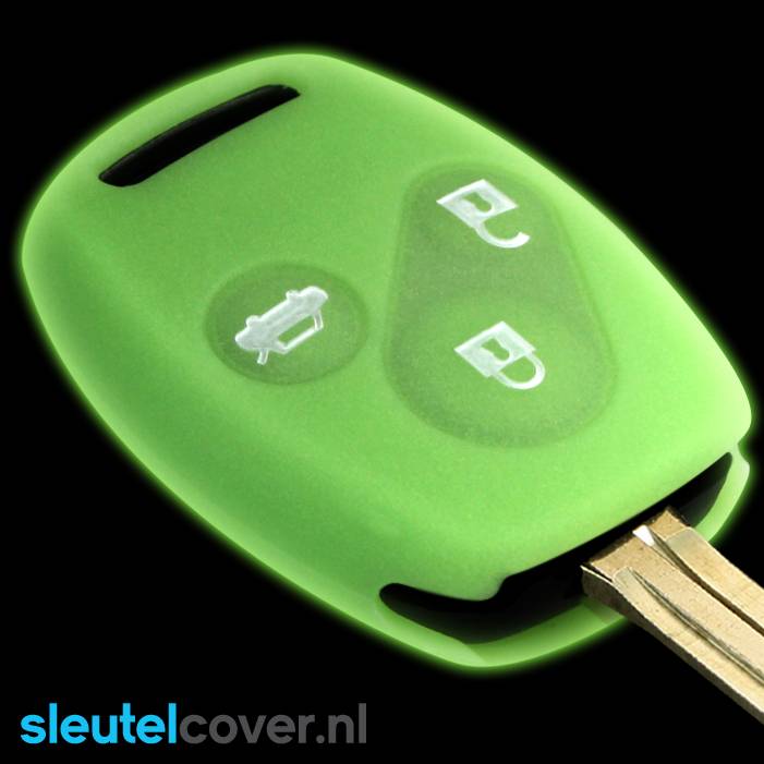 Autosleutel Hoesje geschikt voor Honda - SleutelCover - Silicone Autosleutel Cover - Sleutelhoesje Glow in the dark / Lichtgevend