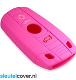 Autosleutel Hoesje geschikt voor BMW - SleutelCover - Silicone Autosleutel Cover - Sleutelhoesje Roze