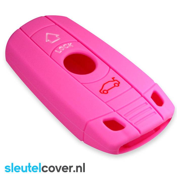 Autosleutel Hoesje geschikt voor BMW - SleutelCover - Silicone Autosleutel Cover - Sleutelhoesje Roze