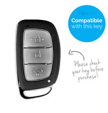 Autosleutel Hoesje geschikt voor Hyundai - SleutelCover - Silicone Autosleutel Cover - Sleutelhoesje Wit