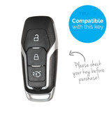 Autosleutel Hoesje geschikt voor Ford - SleutelCover - TPU Autosleutel Cover - Sleutelhoesje Chrome / Hoogglans Zilver